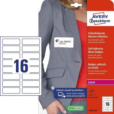 Avery L4783-20 Selvklebende etiketter - Rektangulær Avtagbar Svart Avery L4783-20 Selvklebende etiketter - Rektangulær Avtagbar Svart