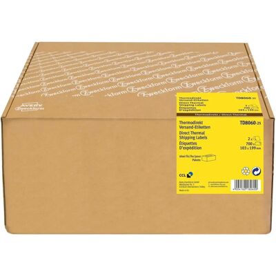 Avery TD8060 - 25 White Thermal Shipping Labels Avery TD8060 - 25 White Thermal Shipping Labels