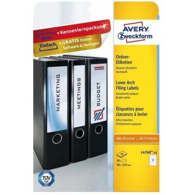 Avery L4760 Selbstklebende Etiketten - Abgerundete Rechtecke - Weiß - 70 Stück Avery L4760 Selbstklebende Etiketten - Abgerundete Rechtecke - Weiß - 70 Stück