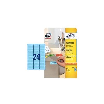 Etichette autoadesive Avery L6032-20 Blu - 63,5 x 33,9 mm - 480 pezzi Etichette autoadesive Avery L6032-20 Blu - 63,5 x 33,9 mm - 480 pezzi