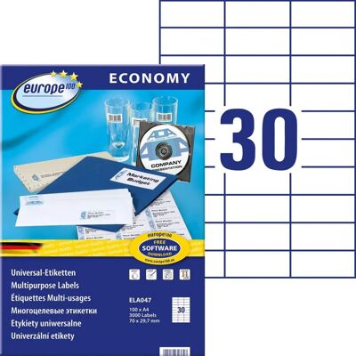 Europe 100 ELA047 Universal Labels - Labels Europe 100 ELA047 Universal Labels - Labels