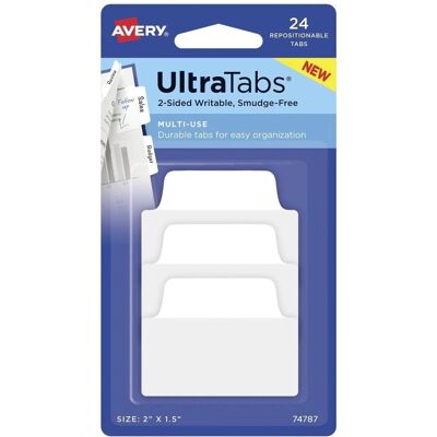 Avery 74787 Weiße Index Tabs - Packung mit 24 Avery 74787 Weiße Index Tabs - Packung mit 24