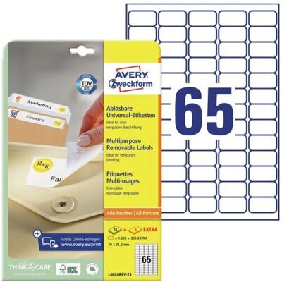 Avery L6026REV-25 Weiße Abziehbare Etiketten - Labels Avery L6026REV-25 Weiße Abziehbare Etiketten - Labels