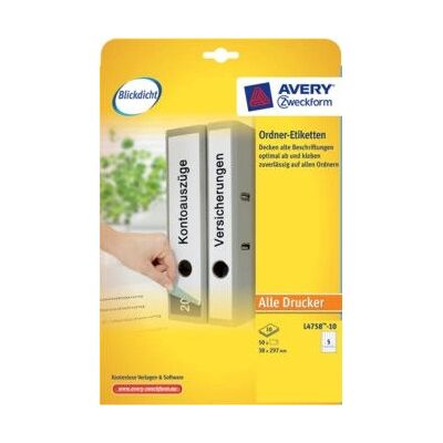Avery L4758-10 Permanente Etiketten - Weiß Avery L4758-10 Permanente Etiketten - Weiß