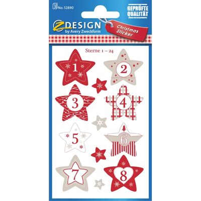 Pegatinas ZDesign de Avery Zweckform Calendario de Adviento - Pack de 10 Pegatinas ZDesign de Avery Zweckform Calendario de Adviento - Pack de 10