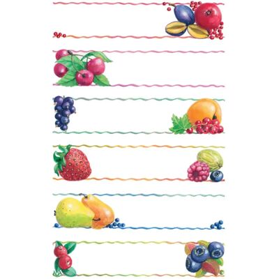 Étiquettes Avery ZDesign - Lot de 10, Cadre & Fruits, 76x120mm - Publicité Étiquettes Avery ZDesign - Lot de 10, Cadre & Fruits, 76x120mm - Publicité