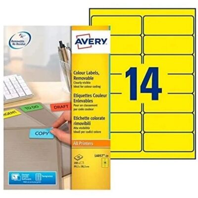 Avery Žluté Odstranitelné Štítky - Štítky Avery Žluté Odstranitelné Štítky - Štítky