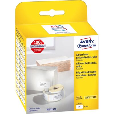 Avery Model AS0722520 Self-Adhesive Address Labels - Label - White - 500 pcs Avery Model AS0722520 Self-Adhesive Address Labels - Label - White - 500 pcs