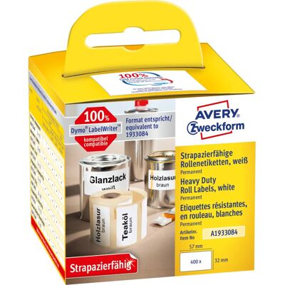 Avery Hvite værbestandige rektangulære etiketter Avery Hvite værbestandige rektangulære etiketter