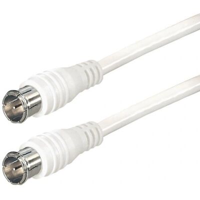 Hapena 13421 Koaxialkabel - 2,5 m F-Stecker Weiß - Koaxialkabel Hapena 13421 Koaxialkabel - 2,5 m F-Stecker Weiß - Koaxialkabel