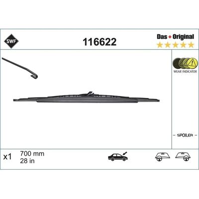 SWF 116622 Υαλοκαθαριστήρας - Με Spoiler για Peugeot 307 SWF 116622 Υαλοκαθαριστήρας - Με Spoiler για Peugeot 307