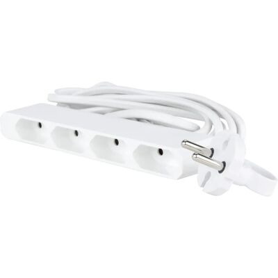 GAO 4-fach Steckdosenleiste - Weiß, 3m Kabel GAO 4-fach Steckdosenleiste - Weiß, 3m Kabel