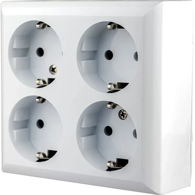 GAO 0313H Ligne Professionnelle IP20 Prise de terre 4 ports - Prise électrique - Publicité GAO 0313H Ligne Professionnelle IP20 Prise de terre 4 ports - Prise électrique - Publicité