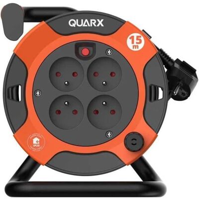 Enrouleur électrique QUARX 15m - DIY, H05VV-F, 3G1,5mm², Disjoncteur thermique - Publicité Enrouleur électrique QUARX 15m - DIY, H05VV-F, 3G1,5mm², Disjoncteur thermique - Publicité