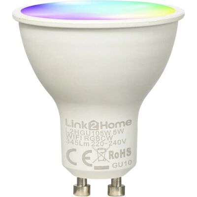 Link2Home White + RGB Wi-Fi LED GU10 Dimmable Bulb - Smart Light Link2Home White + RGB Wi-Fi LED GU10 Dimmable Bulb - Smart Light