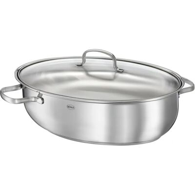 RÖSLE ELEGANCE Rôti - 8L, Argent, avec Couvercle en Verre RÖSLE ELEGANCE Rôti - 8L, Argent, avec Couvercle en Verre