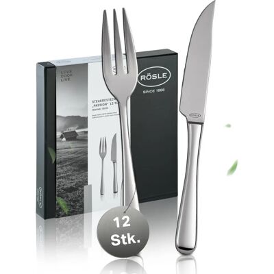 RÖSLE Passion Steakbesteck 12-tlg. - Edelstahl, spülmaschinengeeignet RÖSLE Passion Steakbesteck 12-tlg. - Edelstahl, spülmaschinengeeignet