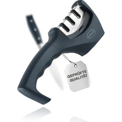 RÖSLE Messerschärfer - 3-Stufen, Wechselbare Köpfe, Ergonomisch RÖSLE Messerschärfer - 3-Stufen, Wechselbare Köpfe, Ergonomisch