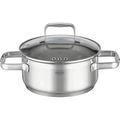 Casserole en acier inoxydable RÖSLE CHARM 20cm avec couvercle en verre - Publicité Casserole en acier inoxydable RÖSLE CHARM 20cm avec couvercle en verre - Publicité