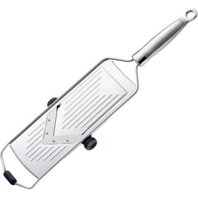 RÖSLE Edelstahl Gemüsehobel mit V-Klinge - 5 Schnittstärken, 46cm RÖSLE Edelstahl Gemüsehobel mit V-Klinge - 5 Schnittstärken, 46cm