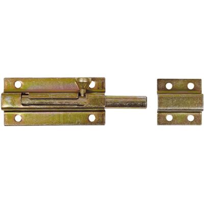 Alberts Bolzen-Schlossriegel - Bouten-slot, Gegalvaniseerd geel, 110 mm totale lengte Alberts Bolzen-Schlossriegel - Bouten-slot, Gegalvaniseerd geel, 110 mm totale lengte