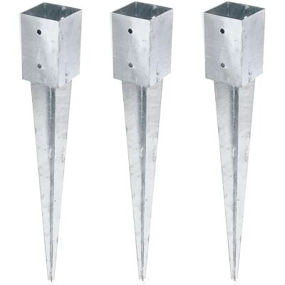 ALBERTS Stahl Einschlagbodenhülse - 91x91mm, 750mm, Grau - Bodenanker ALBERTS Stahl Einschlagbodenhülse - 91x91mm, 750mm, Grau - Bodenanker