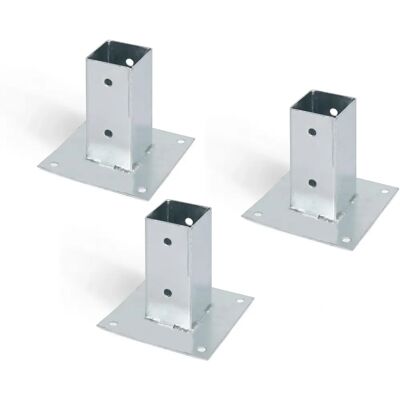 Ancrage au sol ALBERTS Acier, 61x61mm, trou de 11mm - Support de poteau de clôture - Publicité Ancrage au sol ALBERTS Acier, 61x61mm, trou de 11mm - Support de poteau de clôture - Publicité