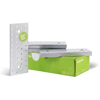 Gustav Alberts Galvanische Stahlverbinder - 200x80 mm - 25 St Gustav Alberts Galvanische Stahlverbinder - 200x80 mm - 25 St