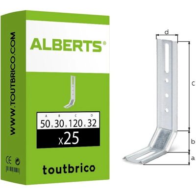 Support d'angle réglable en acier Alberts - Connecteurs muraux et bois - Publicité Support d'angle réglable en acier Alberts - Connecteurs muraux et bois - Publicité