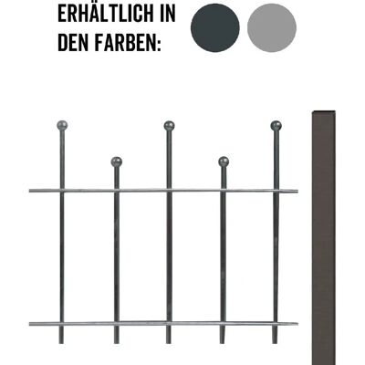 Gah Alberts Madrid Zaun-Erweiterung - Stahl, 2m, Anthrazit-Metallic - Zaun-Set Gah Alberts Madrid Zaun-Erweiterung - Stahl, 2m, Anthrazit-Metallic - Zaun-Set