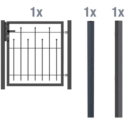 Alberts Gartentor-Set Madrid - Stahl, Anthrazit-Metallic, 966x750 mm Alberts Gartentor-Set Madrid - Stahl, Anthrazit-Metallic, 966x750 mm