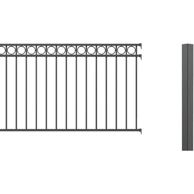 ALBERTS Metallzaun "Circle" Zaunelemente 100-120cm, 10m, grau - Zaunsystem ALBERTS Metallzaun "Circle" Zaunelemente 100-120cm, 10m, grau - Zaunsystem