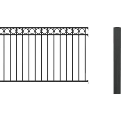 Alberts Metallzaun System - 2m, Schwarz, 100/120cm Alberts Metallzaun System - 2m, Schwarz, 100/120cm