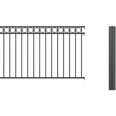 ALBERTS Aluminiumzaun - Anbauset Circle 2m, 100/120cm, Grau ALBERTS Aluminiumzaun - Anbauset Circle 2m, 100/120cm, Grau