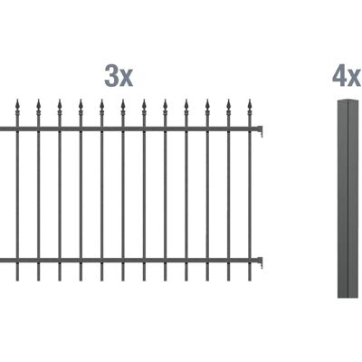 Alberts - Chaussee - Anthrazit - 6 m x 120 cm - Zaun-Set Alberts - Chaussee - Anthrazit - 6 m x 120 cm - Zaun-Set
