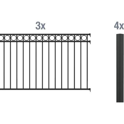 Alberts - Circle - 100 cm - 6 m - Zaunpfosten-Set Alberts - Circle - 100 cm - 6 m - Zaunpfosten-Set