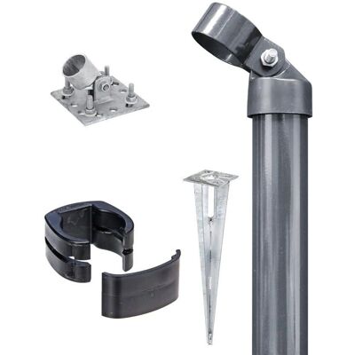ALBERTS Fix-Clip Pro Zaunpfosten - Grau (Anthrazit) - 122cm - Stahl - Einfache Montage ALBERTS Fix-Clip Pro Zaunpfosten - Grau (Anthrazit) - 122cm - Stahl - Einfache Montage