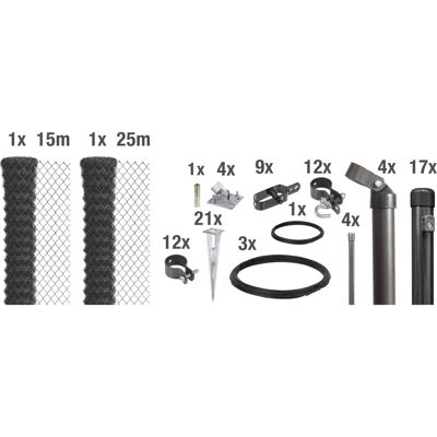 Alberts - Maschendrahtzaun Set - 1.5 m hoch - Drahtzaun Alberts - Maschendrahtzaun Set - 1.5 m hoch - Drahtzaun
