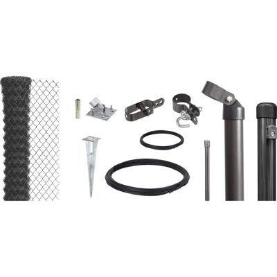 Alberts - Maschendrahtzaun Komplettset - Anthrazit-metallic - 1,25 m hoch - Zaun-Set Alberts - Maschendrahtzaun Komplettset - Anthrazit-metallic - 1,25 m hoch - Zaun-Set