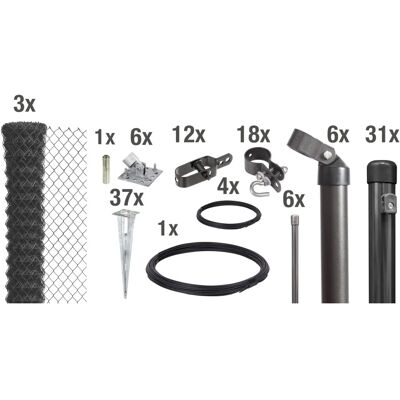 Alberts - Maschendrahtzaun Komplettset - 1,25 m - Fence kit Alberts - Maschendrahtzaun Komplettset - 1,25 m - Fence kit