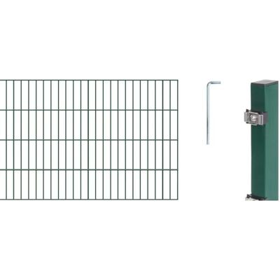 Alberts Komplettset Doppelstabmattenzaun Grün - 2m Matten, 80-200cm Höhe Alberts Komplettset Doppelstabmattenzaun Grün - 2m Matten, 80-200cm Höhe
