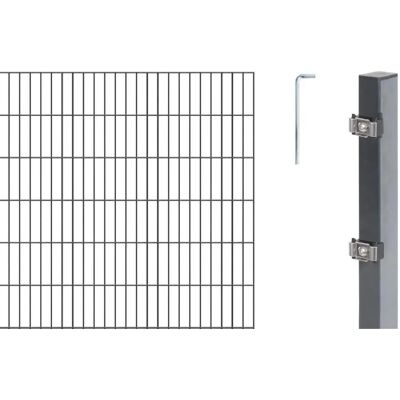ALBERTS Doppelstabmattenzaun - 28 m / 120 cm anthrazit ALBERTS Doppelstabmattenzaun - 28 m / 120 cm anthrazit