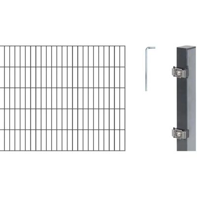 ALBERTS Doppelstabmattenzaun Grundset - 80-160cm, 4-30m, Grau ALBERTS Doppelstabmattenzaun Grundset - 80-160cm, 4-30m, Grau