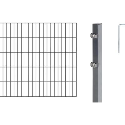 Alberts Komplettset Doppelstabmattenzaun Anthrazit - Zaun - 2m Matten, 80-200cm Höhe, 4-30m Länge Alberts Komplettset Doppelstabmattenzaun Anthrazit - Zaun - 2m Matten, 80-200cm Höhe, 4-30m Länge
