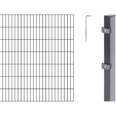 Alberts Stahlzaun-Set - 6/5/6 Modell, Anthrazit, 140cm - Zaunset Alberts Stahlzaun-Set - 6/5/6 Modell, Anthrazit, 140cm - Zaunset