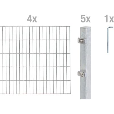 Alberts Galvanisiertes Doppelstabmattenzaun Komplettset - Gartenzaun 80-200cm, 2m Matten, 4-30m Länge Alberts Galvanisiertes Doppelstabmattenzaun Komplettset - Gartenzaun 80-200cm, 2m Matten, 4-30m Länge