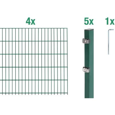 Alberts Zaun Komplettset - Grün, 2m Matten, 80-200cm Höhe Alberts Zaun Komplettset - Grün, 2m Matten, 80-200cm Höhe