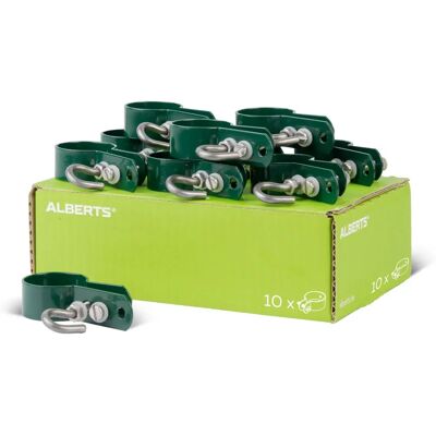 Gust. Alberts Zaunpfostenklemme - Verzinkter Stahl - Grün - 38mm - Zaunzubehör Gust. Alberts Zaunpfostenklemme - Verzinkter Stahl - Grün - 38mm - Zaunzubehör