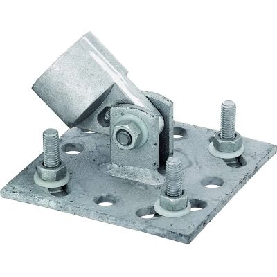 Alberts Steel Post Mounting Plate - 34mm, 100x100mm, Zinc Alberts Steel Post Mounting Plate - 34mm, 100x100mm, Zinc