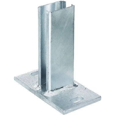 Alberts Post Mounting Bracket - 60x40 mm, Galvanized, Steel - Fence Post Fixing Alberts Post Mounting Bracket - 60x40 mm, Galvanized, Steel - Fence Post Fixing